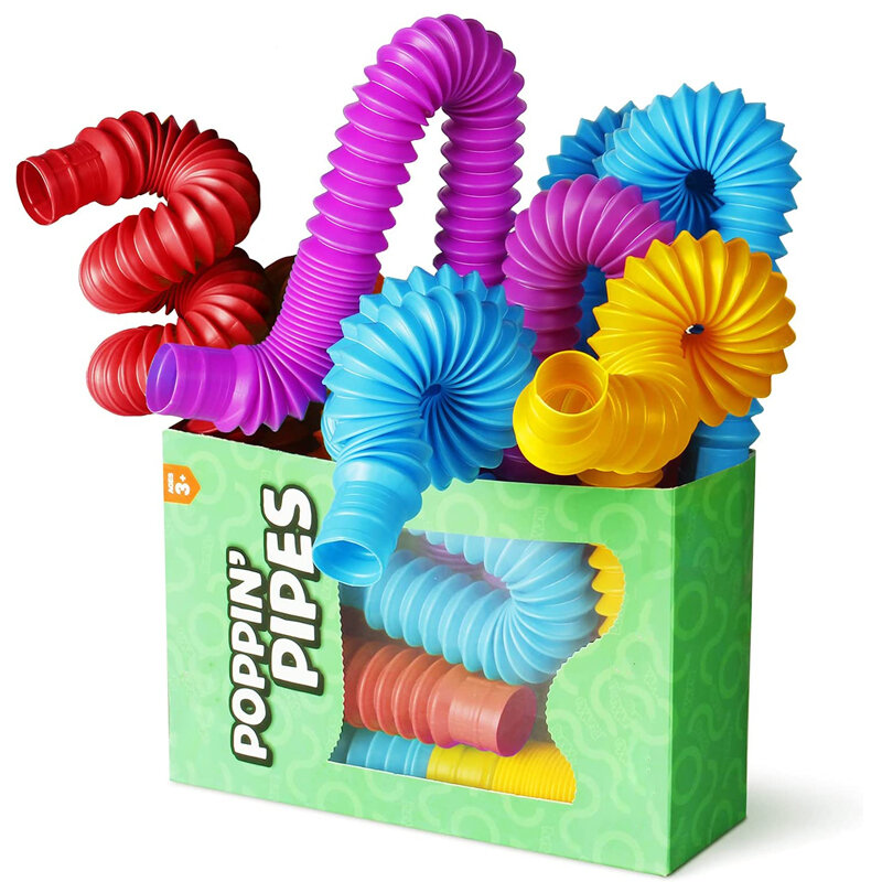 子供のためのスプリングポップチューブの感覚玩具,ストレス解消,伸縮性,抗ストレス,誕生日プレゼント