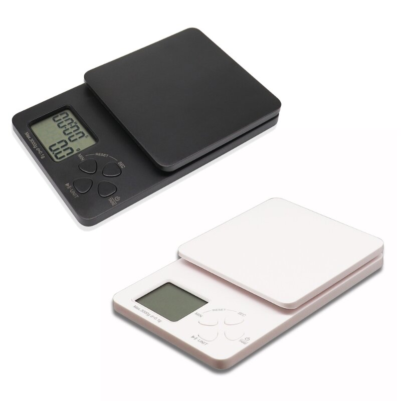 Весы для кофе с таймером 3 кг/0,1 г, высокоточные цифровые кухонные весы для еды, Прямая поставка
