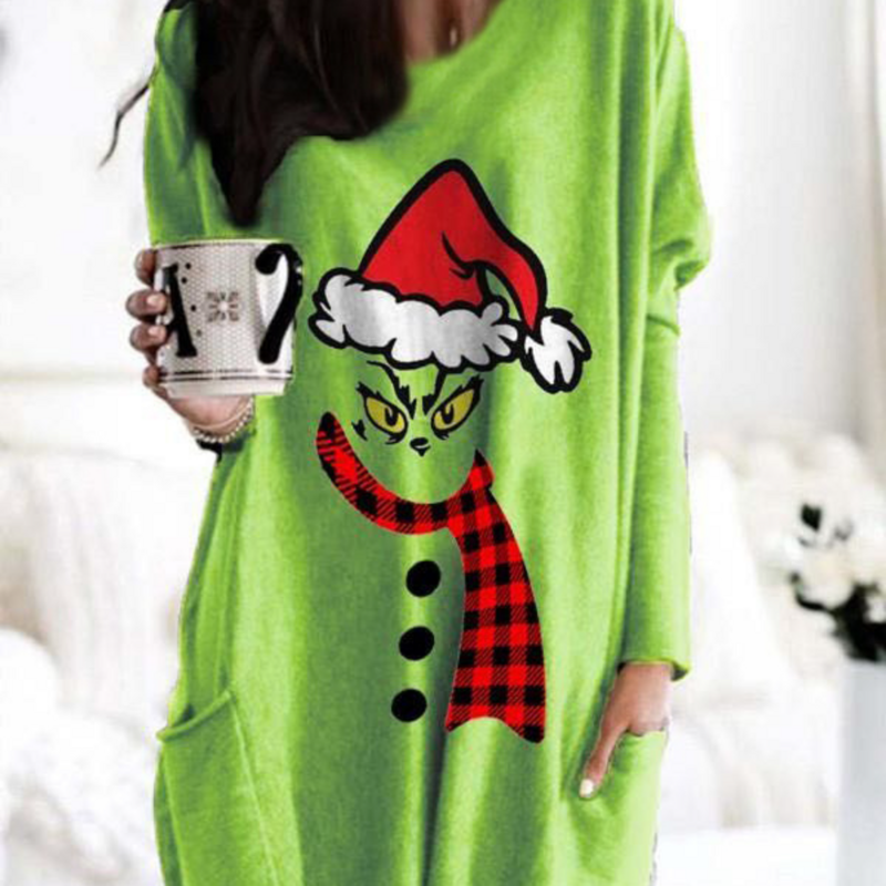 Felpa verde Cartoon Grinc es abbigliamento felpa natalizia Pullover con cappuccio felpe con cappuccio girocollo moda carina