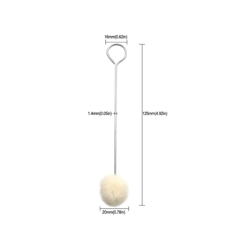 69HC 10Pcs 양모 Daubers 공 가죽 염료 도구 DIY 공예 프로젝트에 대 한 철강 손잡이와 4.9 "길이 양모 공 브러시
