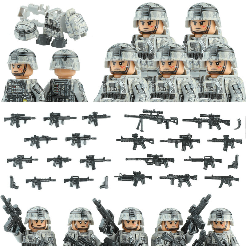 Городской спецназ американские фигурки специального полка воздушной службы, строительные блоки армии США, Боевая форма, солдат, военное оружие, кирпичи, игрушка