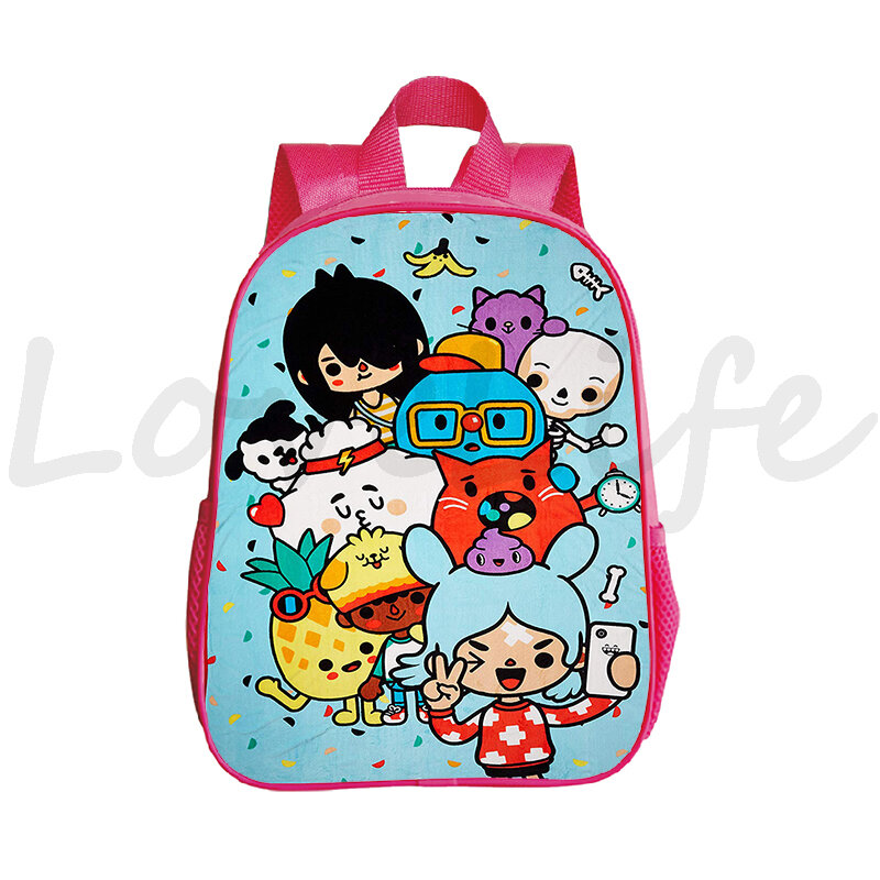 Toca Life World Backpacks Children Kawaii Pink Backpack Toddler Kids Kindergarten Bag Girls Toca Boca Schoolbag 3D Print Mochila