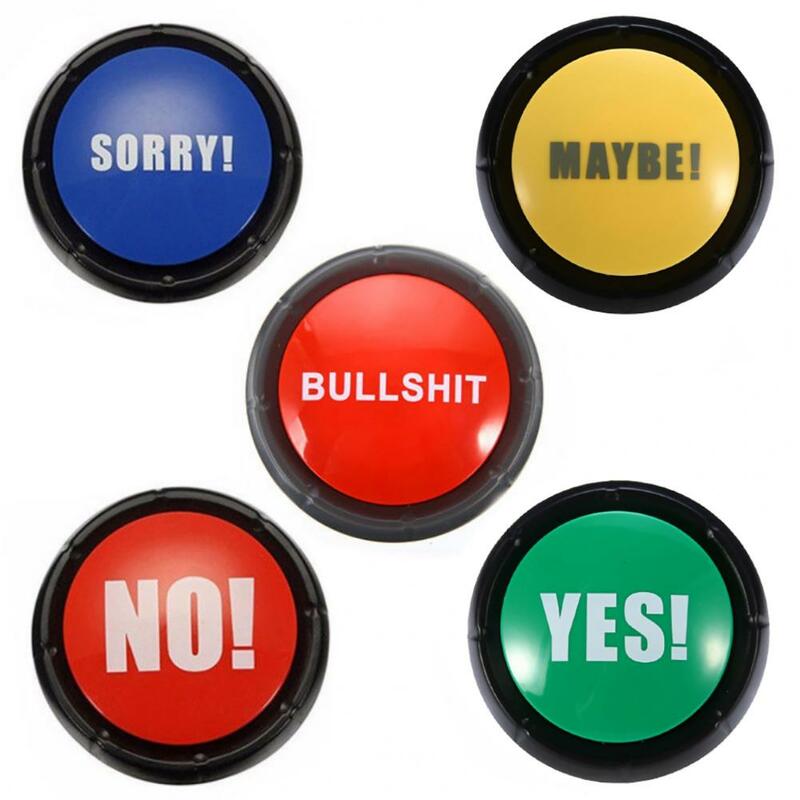 Funny Talking Button No Sorry Yes Sound Party Button Bullshit Maybe Toys Home Office Party Gag Funny Toy For new Vocal toys
