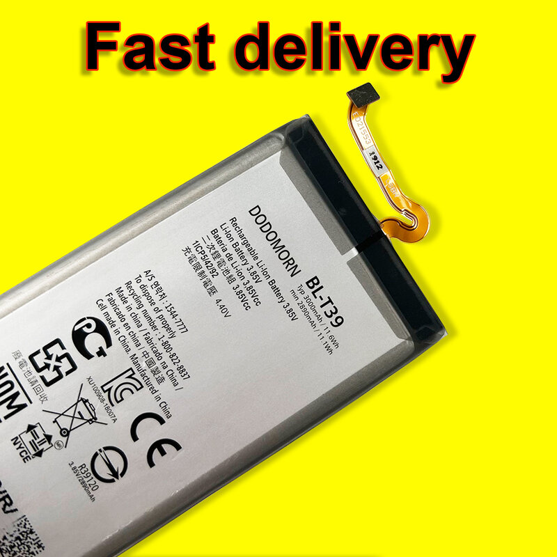 Nuova batteria 3000mAh BL-T39 per LG G7 ThinQ G710 Q7 + LMQ610 sostituzione del telefono di alta qualità