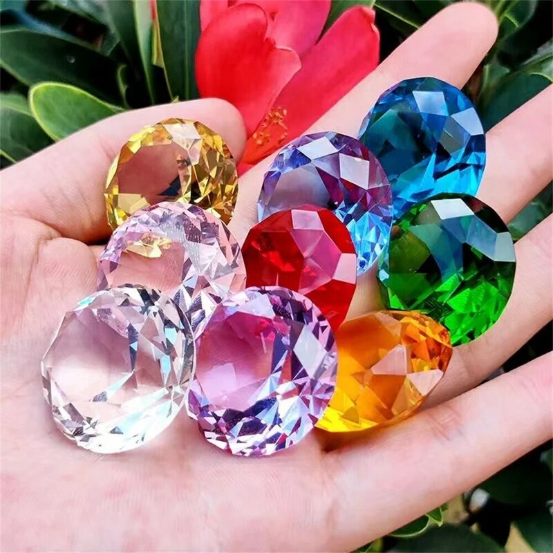10 colori cristallo a forma di diamante fermacarte decorativo taglio vetro gigante gemma matrimonio ufficio Desktop ornamento regali di compleanno