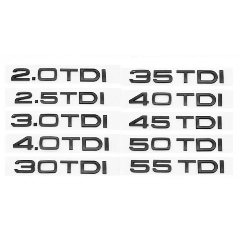 Stiker bagasi belakang mobil ABS 3D 2.0 2.5 2.7 3.0 4.0 TDI 30 35 40 45 50 55 lambang TDI untuk Audi A1 A3 A4 A5 A6 A7 A8 Q3 Q5 Q7 TT
