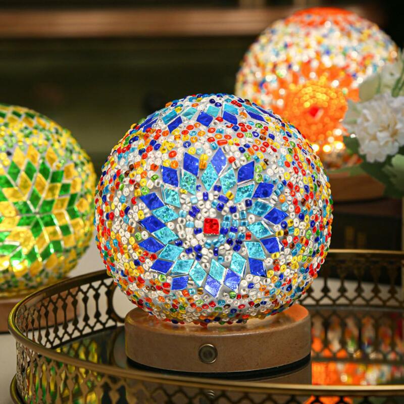 زجاج مصباح الإبداعية الباروك ضوء الليل هدية ملونة جذابة البوهيمي نمط ليلة مصباح