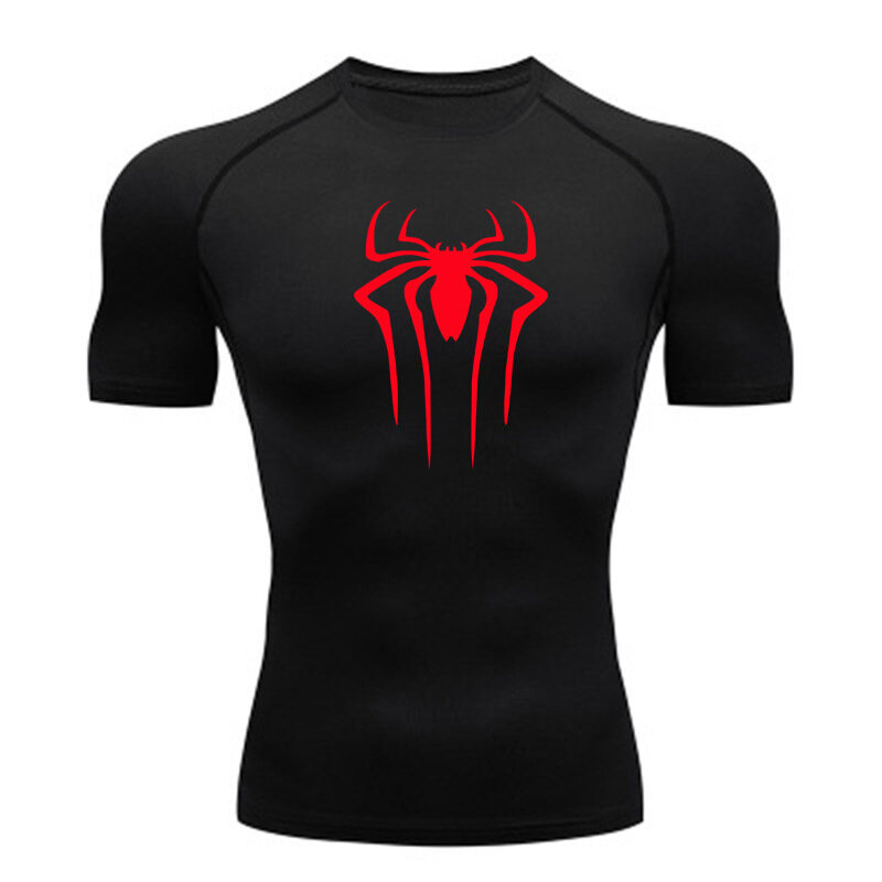 Nowa koszulka kompresyjna męska siłownia sportowa superbohater T-Shirt do biegania Rashgard topy koszulka szybkoschnący T-Shirt męski z krótkim rękawem