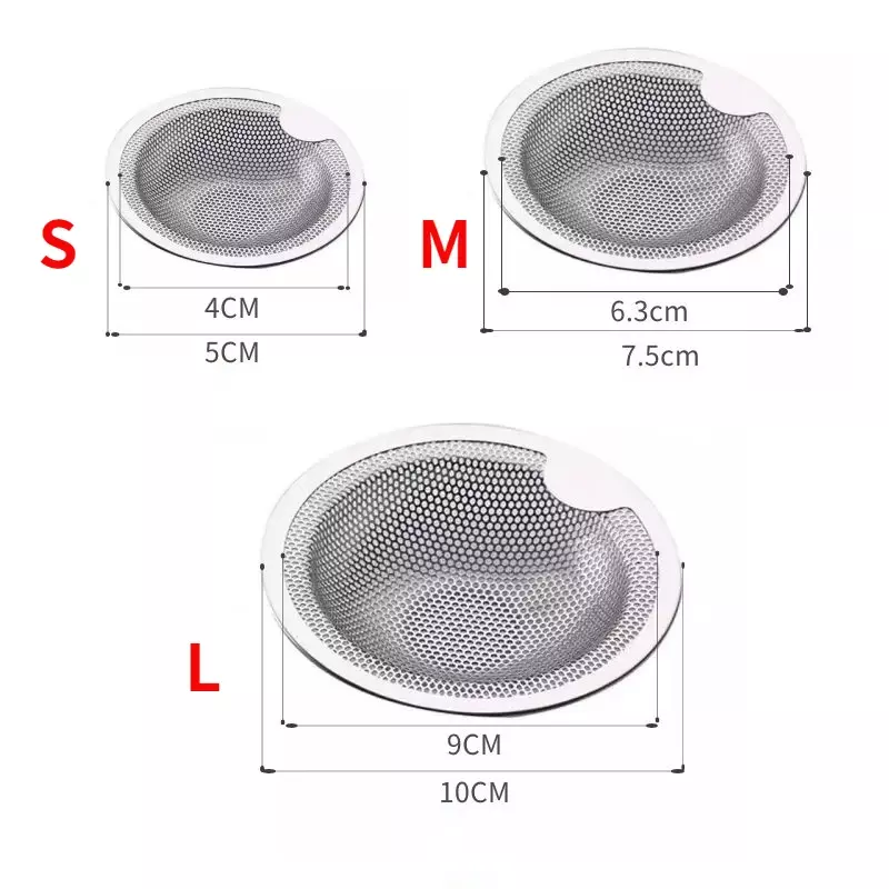 Small/Medium/Large Stainless Steel Portable Home Bathtub Hair Catcher Stopper Shower Drain Hole Filter Trap Kitchen Metal Sink
