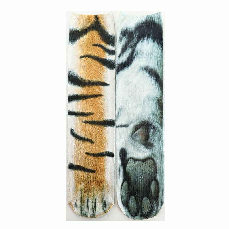 Kaus kaki motif kaki kucing kucing 3D 10 pasang kaus kaki Cosplay tapak kuda harimau anjing lucu lucu pesta Natal Halloween kaus kaki macan tutul menyenangkan