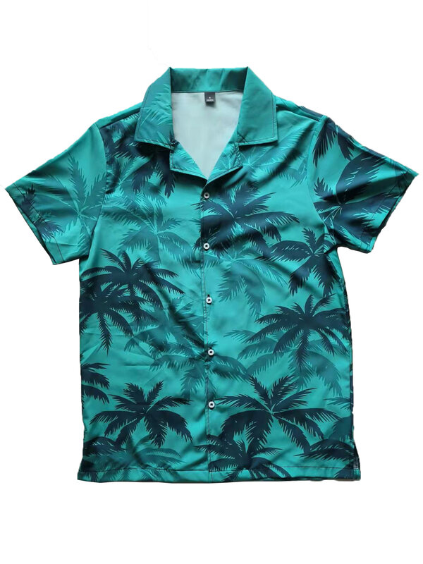Camisa hawaiana de manga corta para hombre, camisa con estampado 3D del mismo estilo, estilo cubano, gran tamaño, vacaciones de verano, novedad