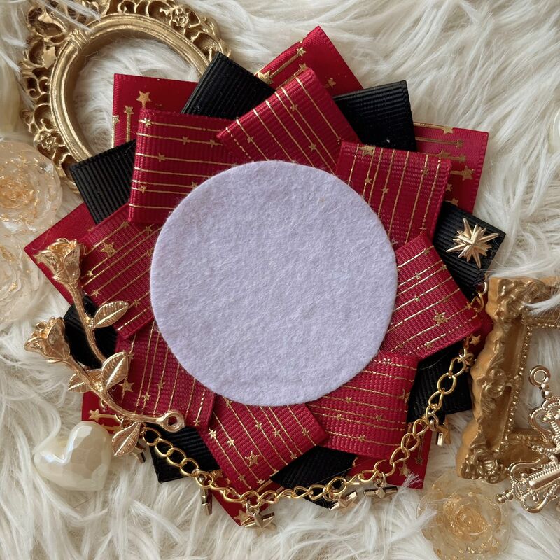 Gadget Lolita de luxe de style japonais, rosette d'insigne de ruban de bricolage fait à la main, accessoires de sacs Ita, porte-badges d'anime, base d'escalade