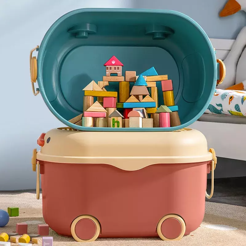 Scatola di immagazzinaggio di Snack di grande capacità in plastica per valigia di stoccaggio di giocattoli per bambini