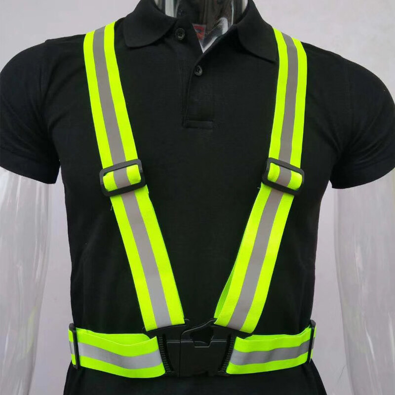 Universal Reflective Straps Night Running Riding Clothing Vest Adjustable Safety Vest Elastic Band Reflective Safety Jacket