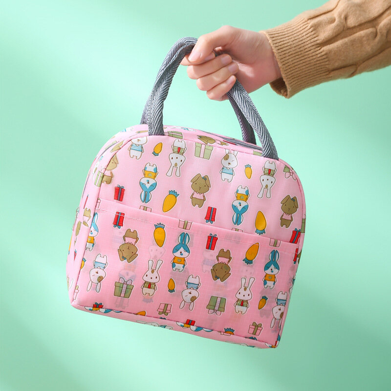 Portable Cartoon Tote Thermal Lunch Box Bag Aluminum Foil Office Student Bento Storage Insulation Bags Cooler Lunch Bag For Kids