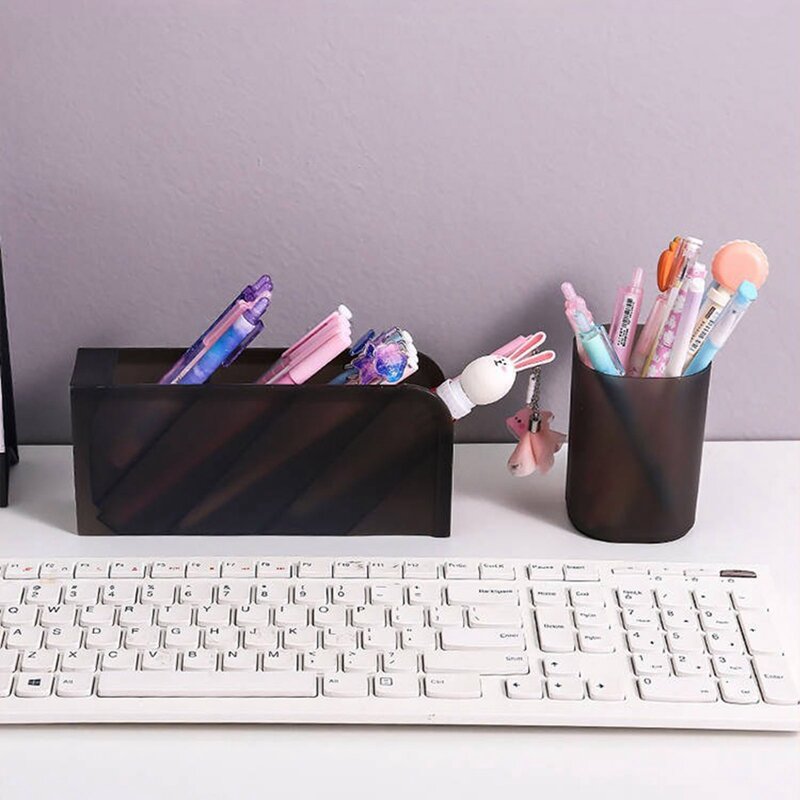 Fosco Desktop Pen Holder, Escritório e Escola Caso De Armazenamento, Lápis Organizador, Maquiagem Brush Holder, Inserido Obliquamente, 4 Grade