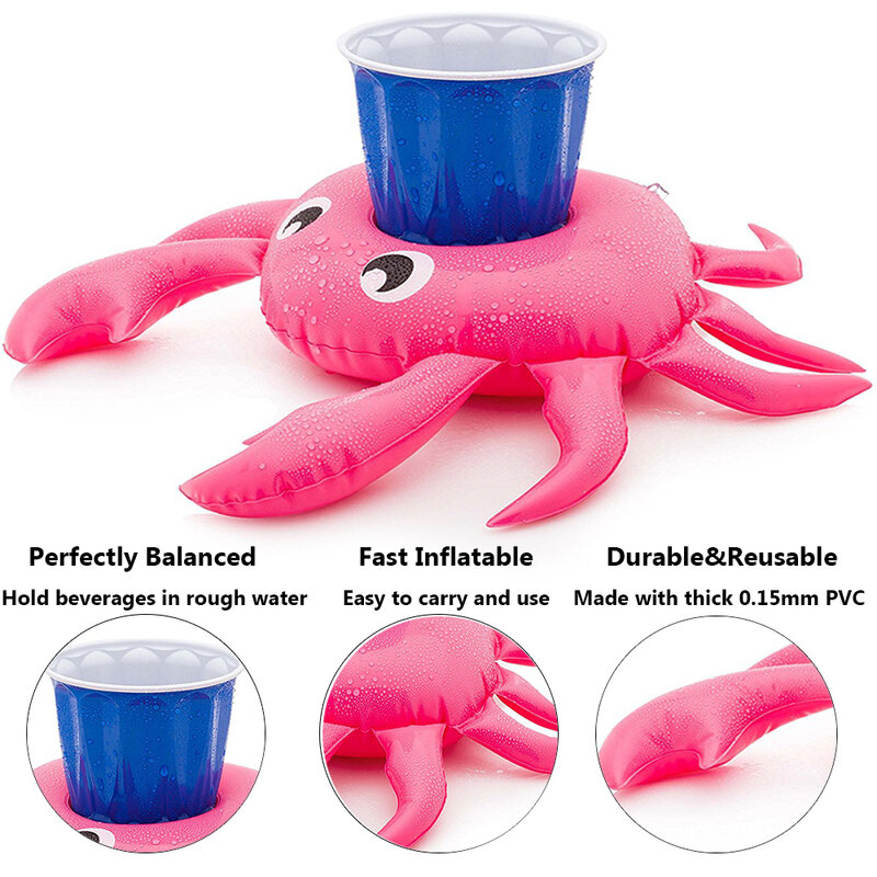 Bar Coasters Kids Toys Pool Floaties Drink Floats Inflatable Drink Holders Swimming Pool Float Inflatable Cup Coasters