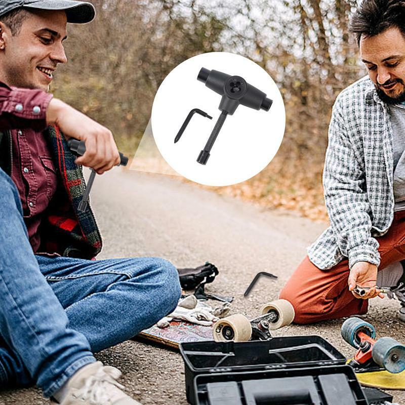 T Skate Tool chiave a manico tipo T per Skateboard strumento di riparazione riutilizzabile accessorio chiave per pattini a rotelle per pattini Quad Skates