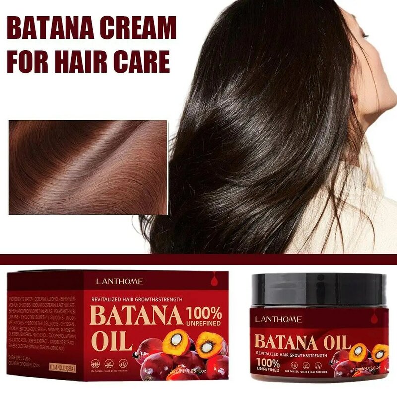 مكيف شعر طبيعي بفيتامين E للرجال والنساء ، زيت باتانا ، مغذي للشعر الجاف والجعد ، مضاد لتساقط الشعر ، P7Z1