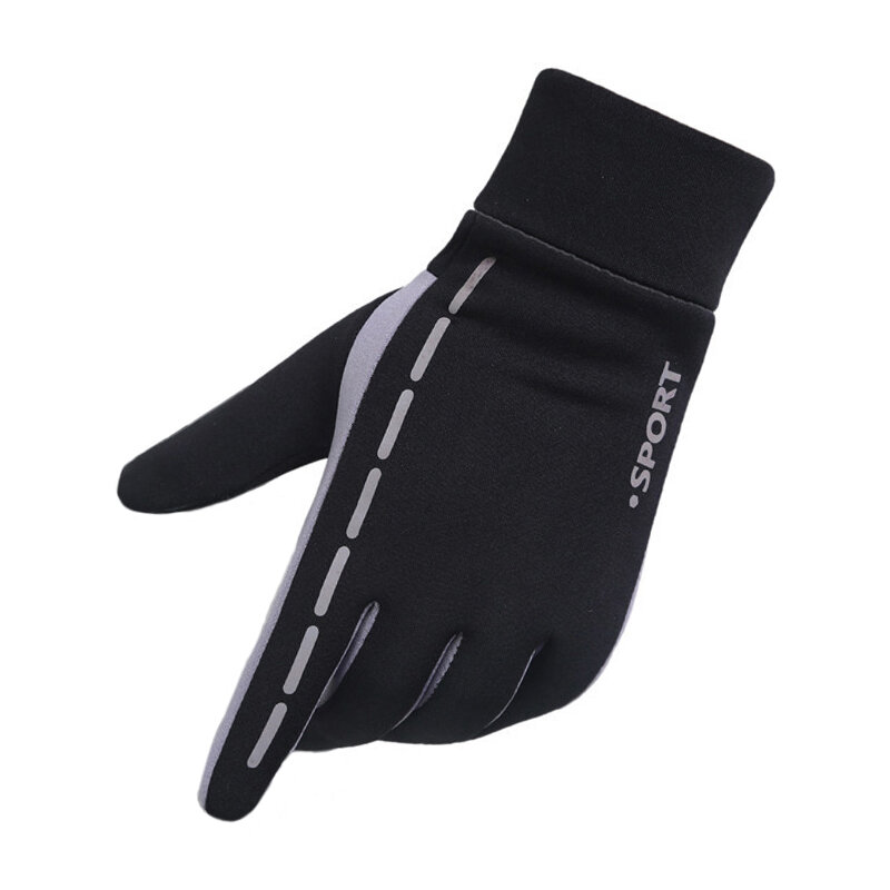 Plush Waterproof, Anti Slip Windproof Cold Touch Screen Sports Cycling Gloves Autumn And Winter For Both Male Female Students