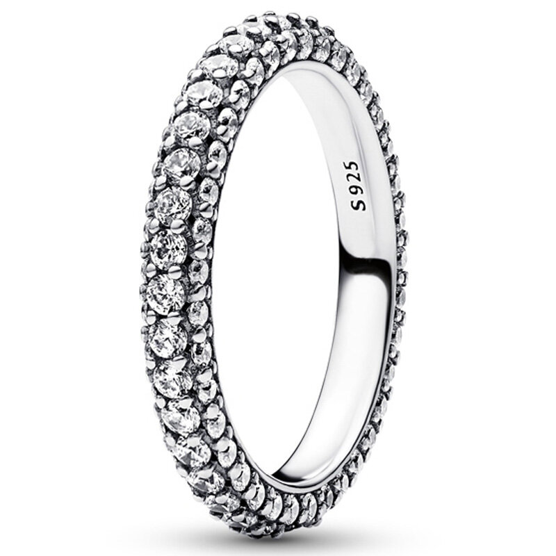 Женское кольцо из серебра 925 пробы, с тремя рядами и узлом