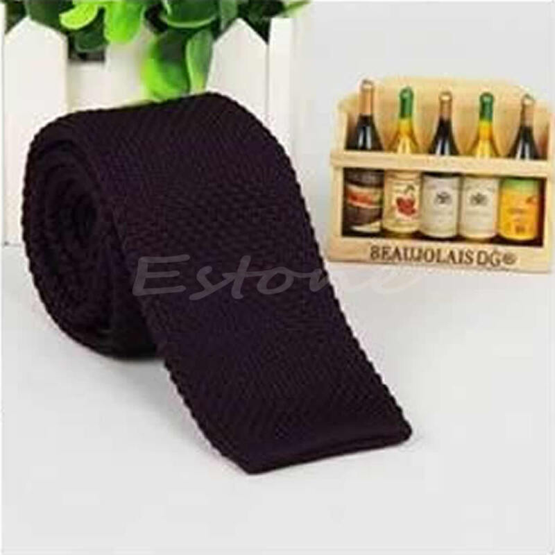 Fashion Mens Solid Casual Tie Knit Knitted Tie Necktie Narrow  Skinny Woven