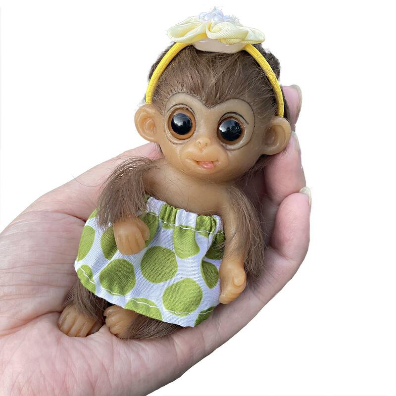 6inch Silicone Realistic Monkey Home Decoration Soft Waterproof Big Eyes Monkey Toys for Toddlers Children Girls Boys Kids Gifts