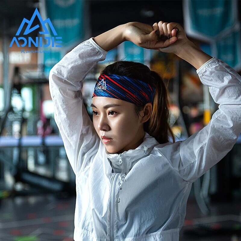 AONIJIE E4903 Ikat Kepala Olahraga Lebar Pita Keringat Ikat Rambut Dasi untuk Wanita dan Pria Latihan Yoga Gym Fitness Lari Bersepeda