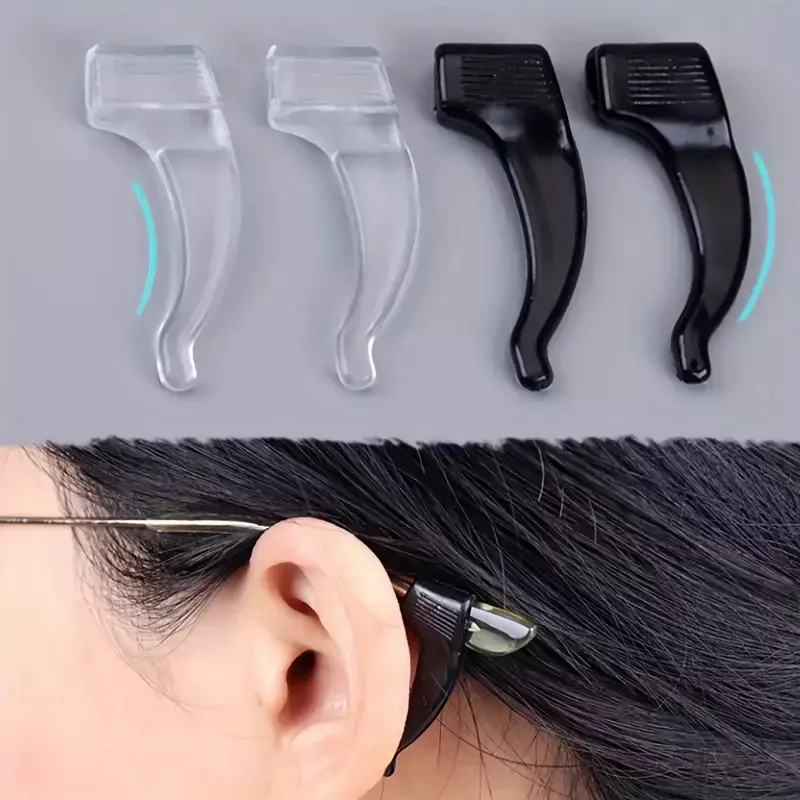 1/50pairs Silicone Ear Hook Anti-slip Glasses Leg Ear Sleeve Bracket Fastener Clear Sunglasses Accessories Grip Eyewear Holder