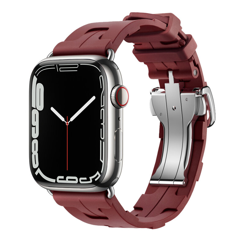 Kilim Single Tour Silicone Strap para Apple Watch, Band 44mm, 40mm, 49mm, 45mm, 41mm, 42mm, bracelete, iWatch Series 9, SE, 3, 6, 7, 8, ultra 2