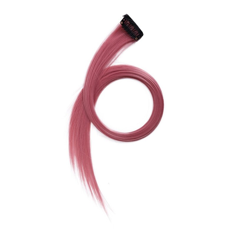 Horquilla de extensión de cabello resaltado multicolor, Clip de cabello largo y liso, recortable para cabello falso, 3,2x55cm