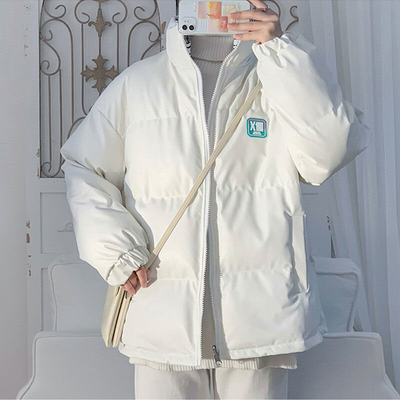 2023 nowa męska puchowy płaszcz bawełniany kurtka zimowa Plankton nosi po obu stronach parki zagęszczają ciepły Trend, luźny płaszcz z jokerem