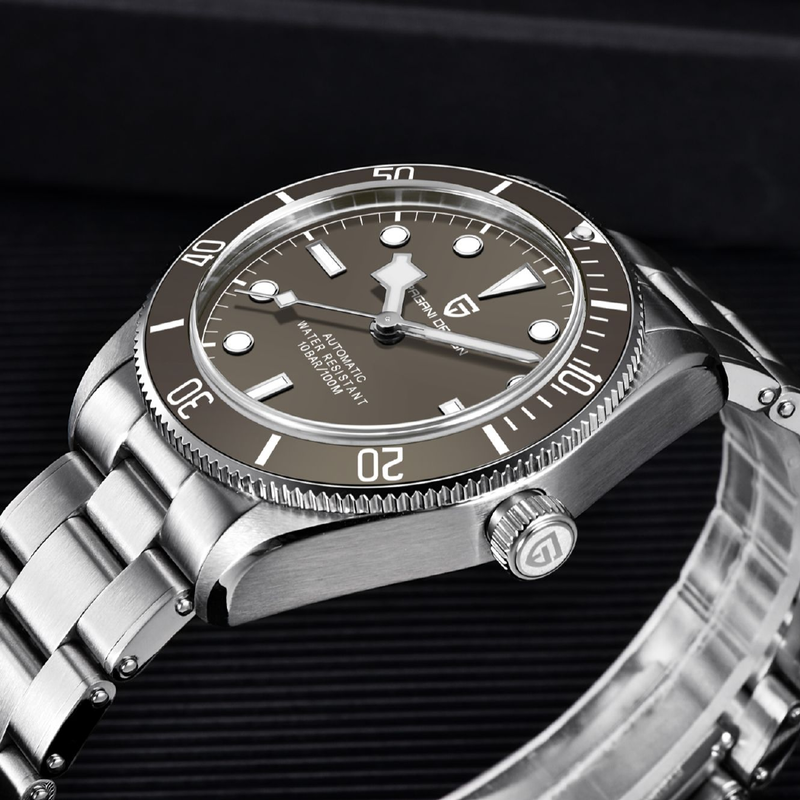 Novo PAGANI DESIGN Cinza BB58 Relógio de pulso mecânico de luxo relógio automático homens NH35A 100M Waterproof Sapphire glass