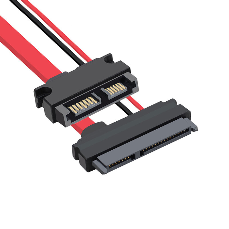 Lingable sata serial ata 22pin 7 15 männlich zu schlank sata 13pin 7 6 buchse kabel stecker adapter 15cm