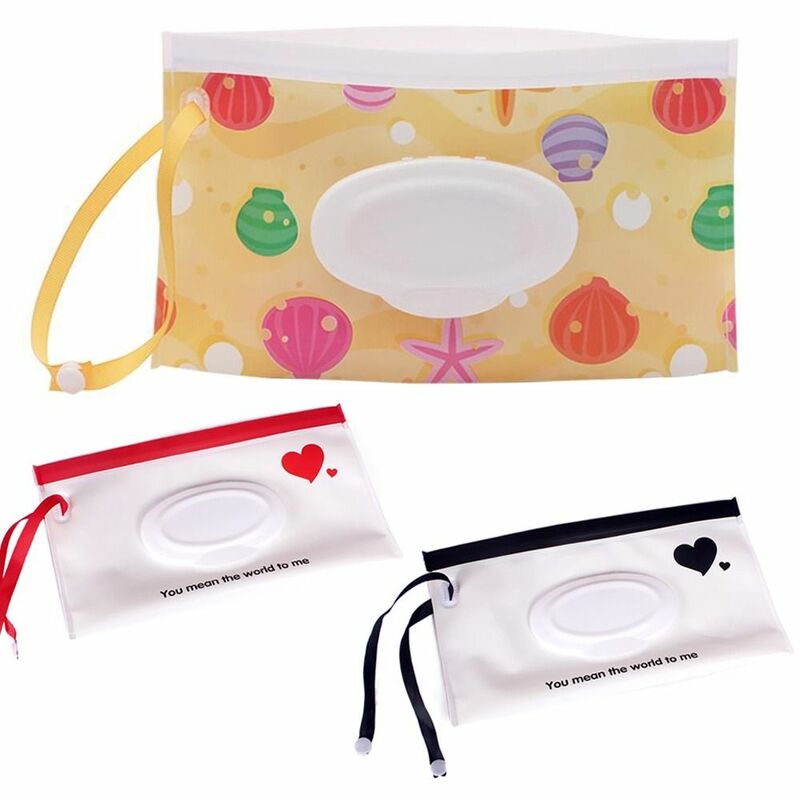 Portátil Snap-Strap Wipes Case, Produto do bebê, Acessórios para carrinho, Flip Cover, Caixa de tecido, Wet Wipes Bag, Bolsa cosmética
