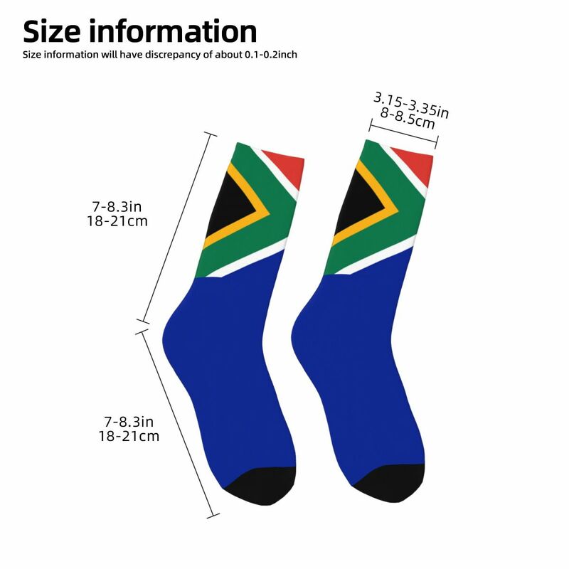 남성 및 여성용 재미있는 남아공 스프링복 국기 양말, 땀 흡수 축구 양말, 가을 겨울