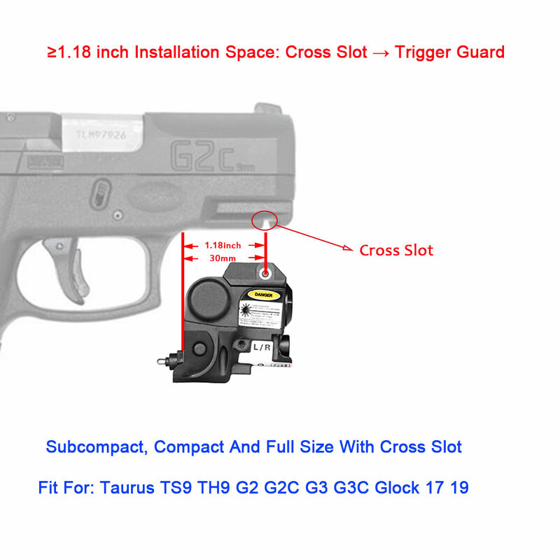 LASERSPEED ยุทธวิธี Pistola ไฟฉาย + เลเซอร์สายตาสีแดง MIL-STD-1913 Picatinny Rail MINI Lanterna Glock 17 19