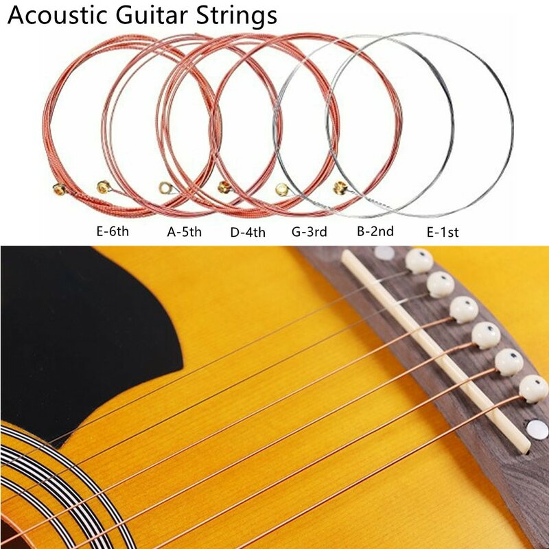 Corde per chitarra acustica E B G D A/manometri A corda singola/012 014 024 027 035 040/corde per Guiter di ricambio in acciaio inossidabile