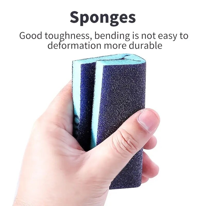 5/6 buah spons pengamplasan sedang kasar halus Grit pengamplasan blok ampelas spons untuk logam kayu kaca dapat dicuci dan digunakan kembali