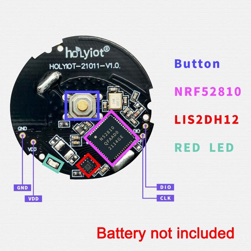 Holyiot-NRF52810 Ibeacon Tag, acelerómetro de 3 ejes, Bluetooth 5,0, módulo de bajo consumo, baliza con Sensor para IOT Smart Home