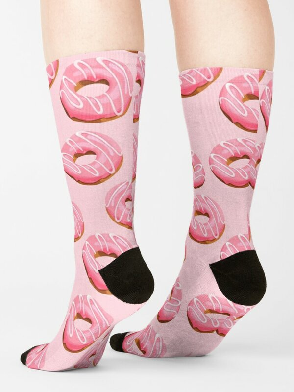 Retro Pink Doughnuts Socks Christmas Gift For Men