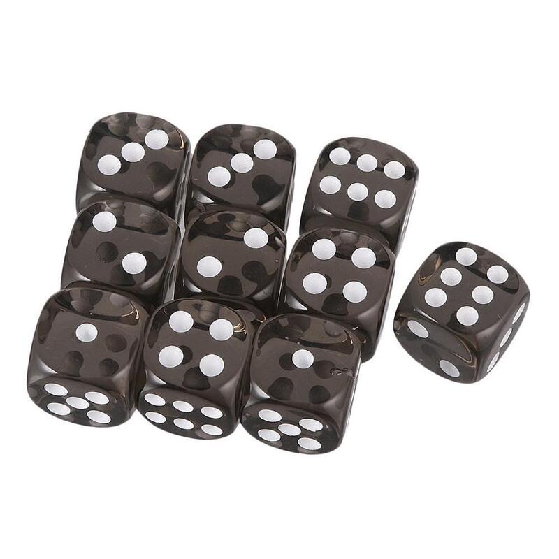 5Pcs New Round Corner Transparent Black Dice Family Party Tabletop Board Game Accessories Bar Entertainment Supplies