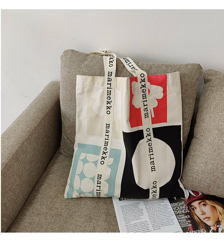 Niszowe torby płócienne Damskie torby na ramię Zmienny kolor Duża pojemność Projektant Graffiti Premium Feeling Bawełniana torebka