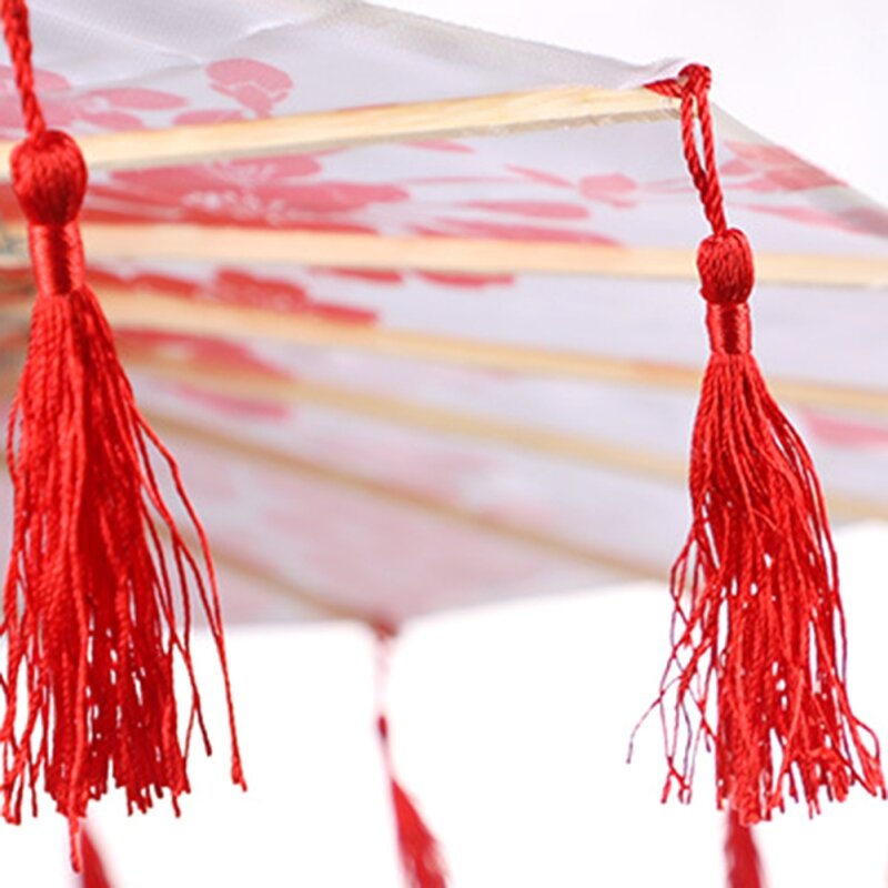 Parapluie traditionnel en tissu de Satin, fleurs de cerisier japonais, pour spectacle de danse ancienne, Style chinois Vintage