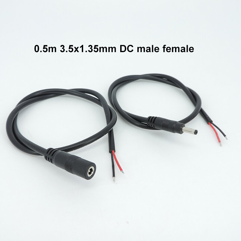 Conector de cable de CC de 3,5x1,35mm, cable de extensión de CC con enchufe de alimentación, adaptador de conector hembra y macho de CC A07