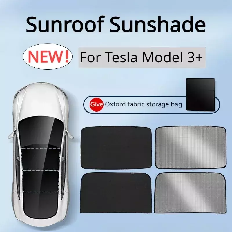 Sunroof Sunshade for Tesla Model 3+ Ice Crystal Sunshade Roof Split Sunscreen UV Protection Shade Net New Model3 Car Accessories