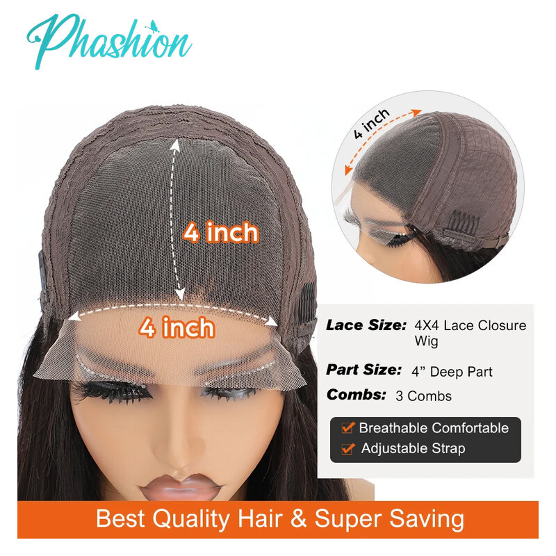 Bezklejowy proste krótkie peruki w stylu Bob Phashion 4x4 z naturalną linią włosów 180% dla czarnych kobiet 100% Remy z ludzkimi włosami na wyprzedaży