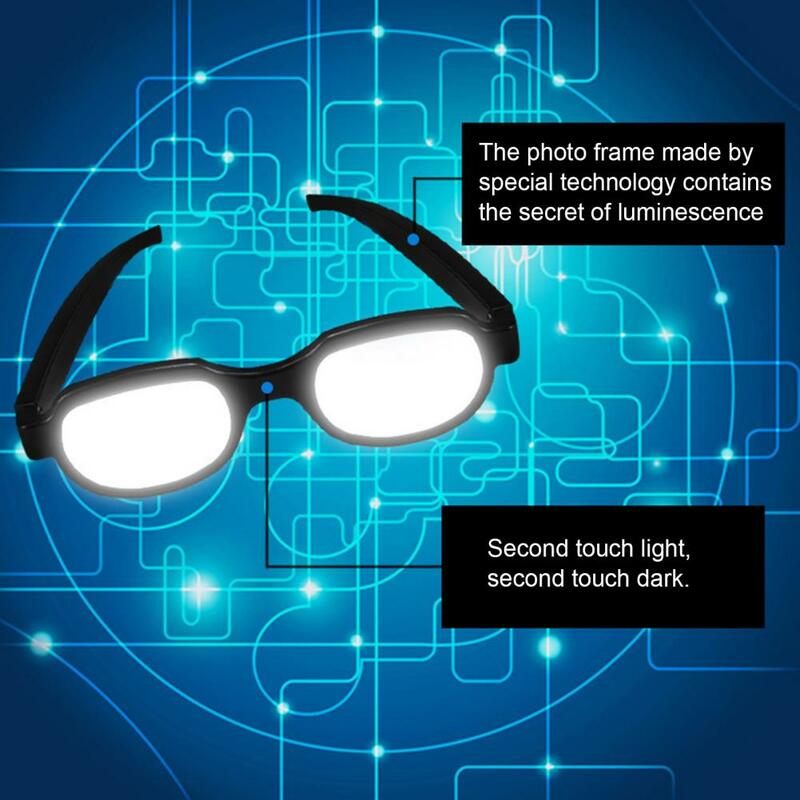 Luminous Cosplay Anti-break Glasses Eyewear Party White for Party Anime Spoof Prop for Party