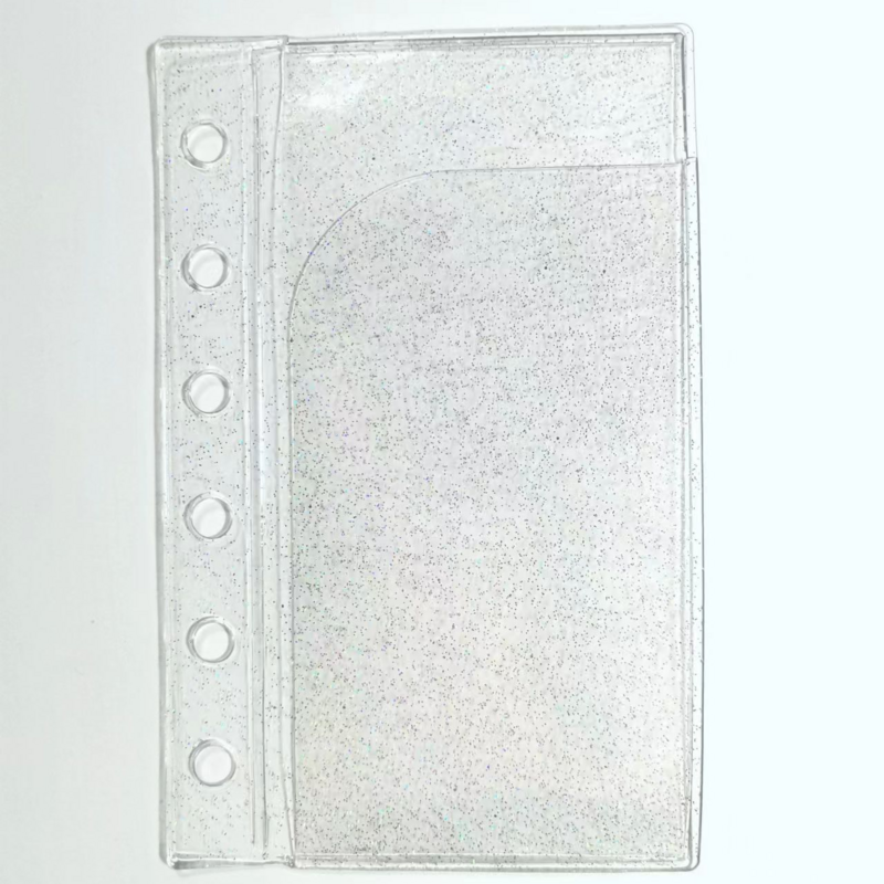 Bolsillo de inserción transparente de PVC A7 para cuaderno de hojas sueltas, organizador de planificador, carpeta de 6 anillos, accesorios de papelería coreana