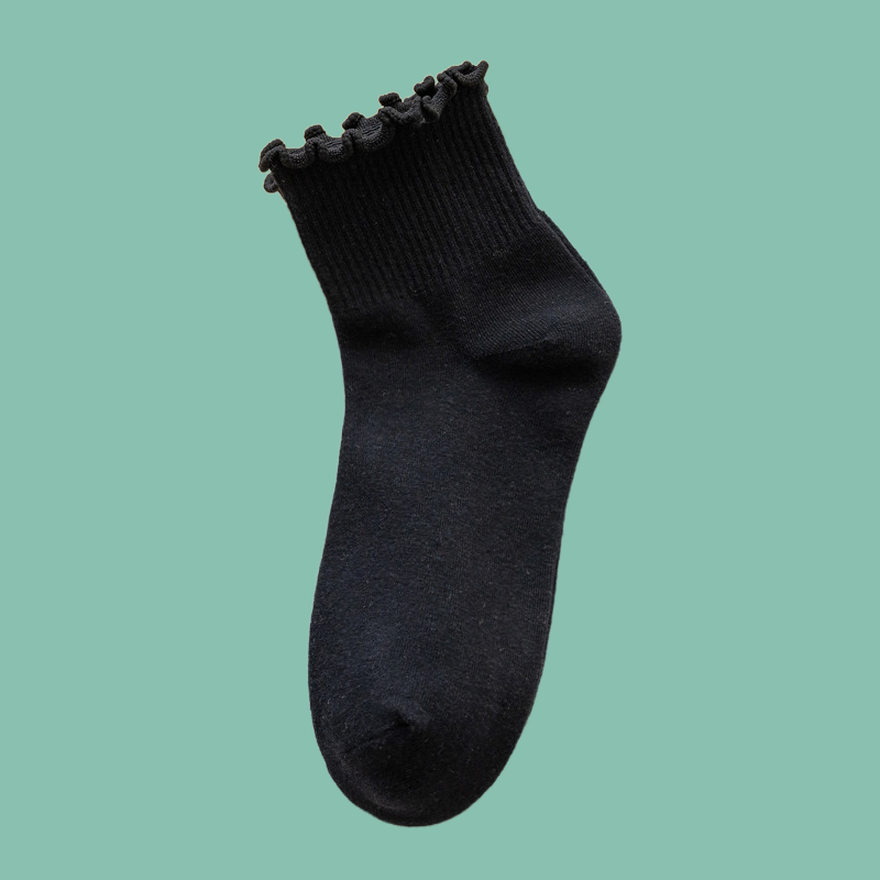 3/5/10 Paar hochwertige Socken für Frauen süße neue Sommer Stil atmungsaktive Mädchen kurze Socken einfarbige Rüschen Rüschen Socken